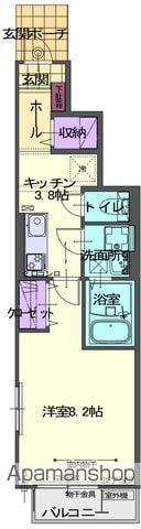 RYUSEIⅣ A(1K/1階)の間取り写真