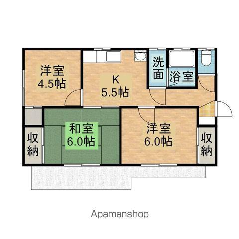 鹿島臨海鉄道 鹿島神宮駅 バス乗車時間:32分 鹿島セントラルホテルバス停で下車 徒歩54分 1階建 築25年(3DK)の間取り写真