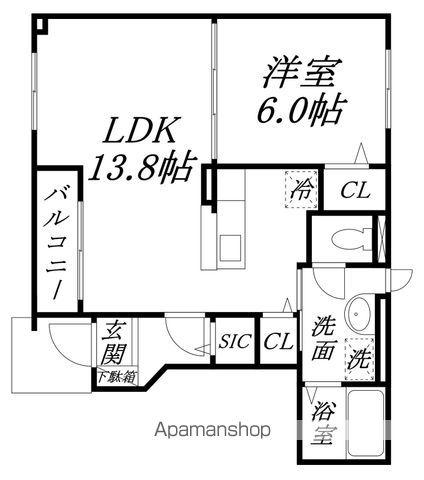 グランカーサ(1LDK/1階)の間取り写真