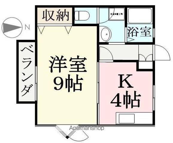 ノースフライト(1K/1階)の間取り写真