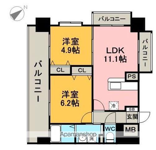 ロイヤルステージ吉塚(2LDK/3階)の間取り写真