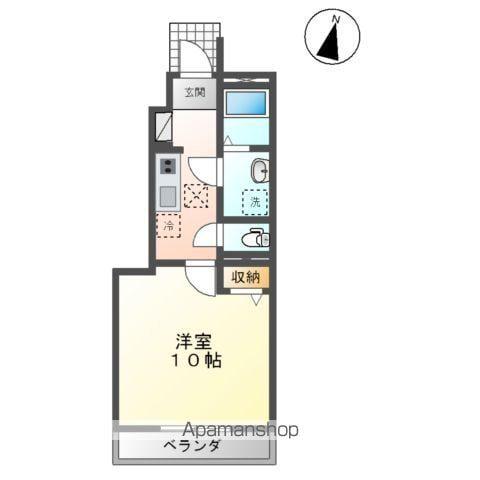 グランピュア COCO Ⅱ(1K/1階)の間取り写真