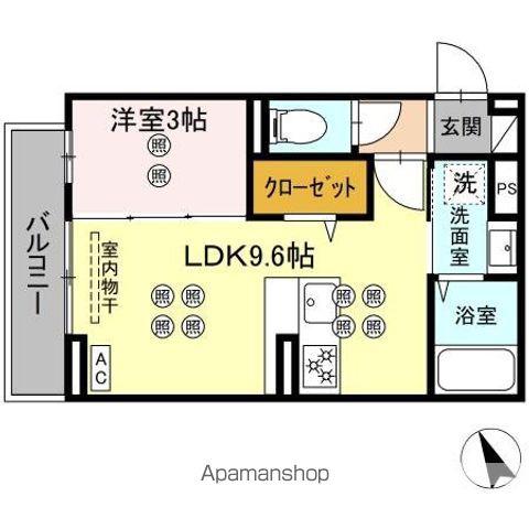 グランドメゾン大内町(1LDK/2階)の間取り写真