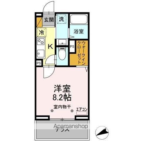 イースト SIDE RESIDENCE2(1K/1階)の間取り写真