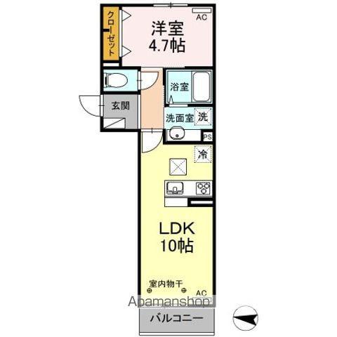 D-ROOM木町通(1LDK/1階)の間取り写真