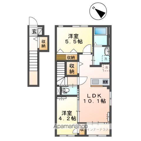 爽海LIEN(2LDK/2階)の間取り写真