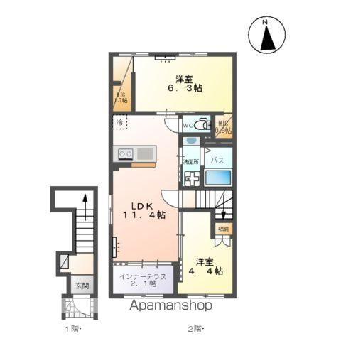 シェトワⅡ(2LDK/2階)の間取り写真