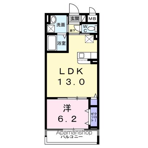 アリーサコート セント(1LDK/3階)の間取り写真