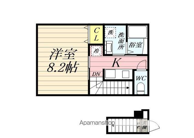 ヴィラウィーブ(1K/2階)の間取り写真