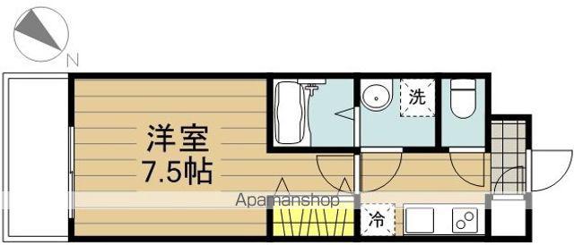 サンエクセラⅡ(1K/2階)の間取り写真