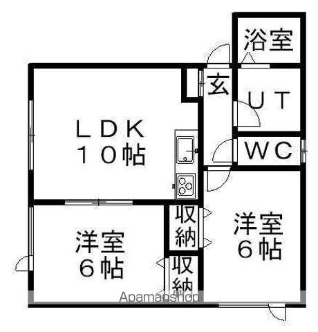 サミットハイツ(2LDK/1階)の間取り写真