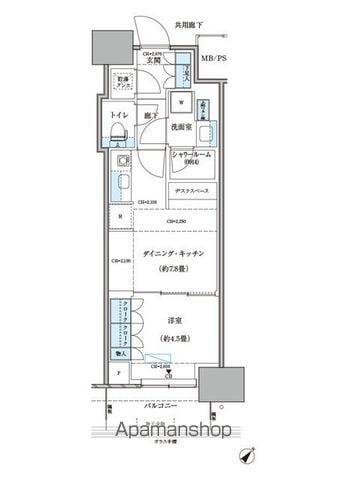 パークアクシス豊洲キャナル(1DK/9階)の間取り写真