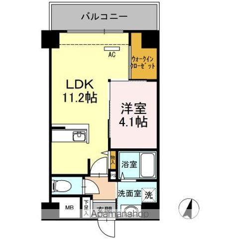 フォレストドルフ天神(1LDK/5階)の間取り写真
