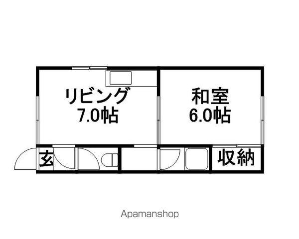 ロイヤルマンション(1DK/2階)の間取り写真