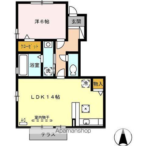 エントピアA(1LDK/1階)の間取り写真