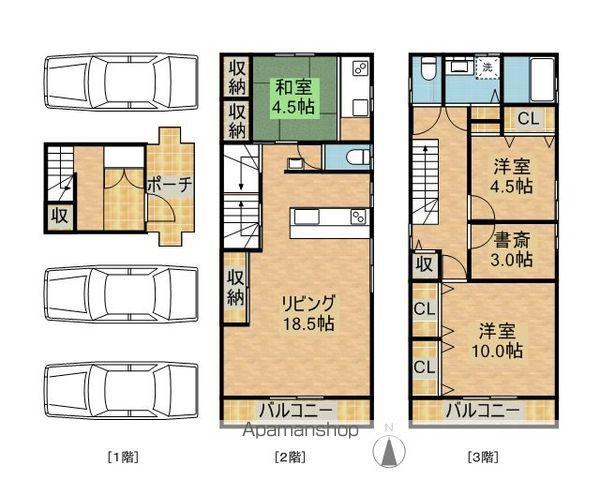 日豊本線 宮崎神宮駅 徒歩25分 3階建 築13年(3SLDK)の間取り写真