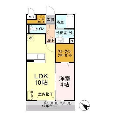 シティレグルス(1LDK/2階)の間取り写真