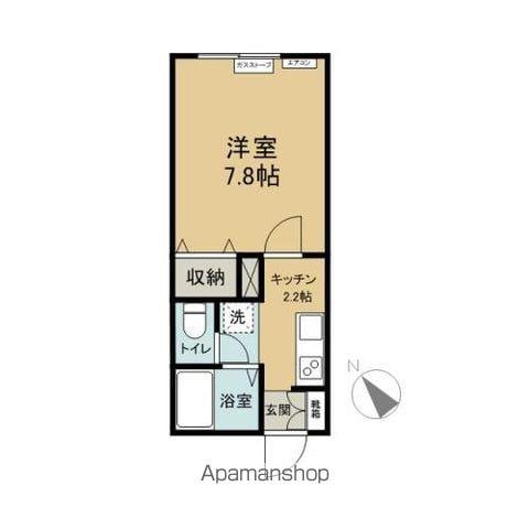 アパートメントSATO(1K/2階)の間取り写真