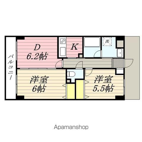 ツインプラザ幸(2DK/4階)の間取り写真