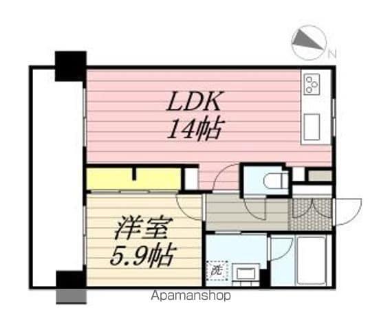 沙都和ビル(1LDK/11階)の間取り写真