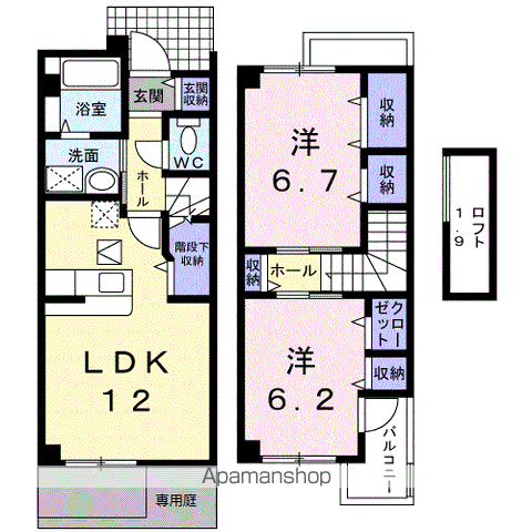 ソル・レヴェンテ(2LDK/1階)の間取り写真