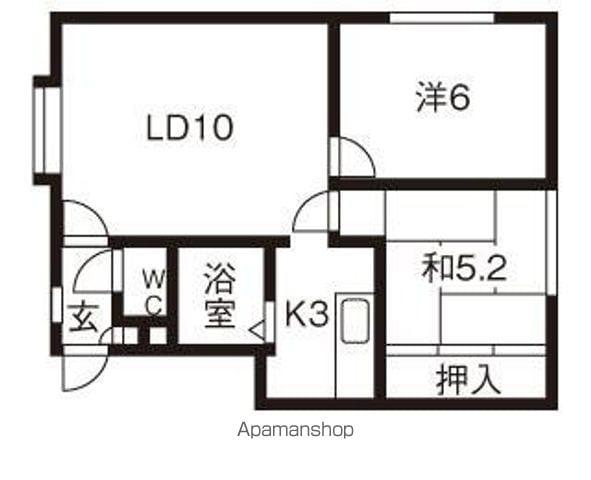 ハイツウエストヒル(2LDK/1階)の間取り写真
