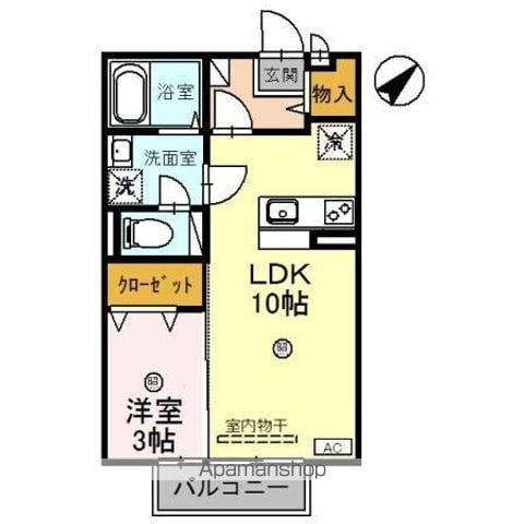 ライフボックス(1LDK/2階)の間取り写真