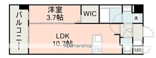 ELGRAND菊陽Ⅱ(1LDK/8階)の間取り写真