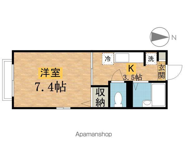 メルベーユ(1K/1階)の間取り写真