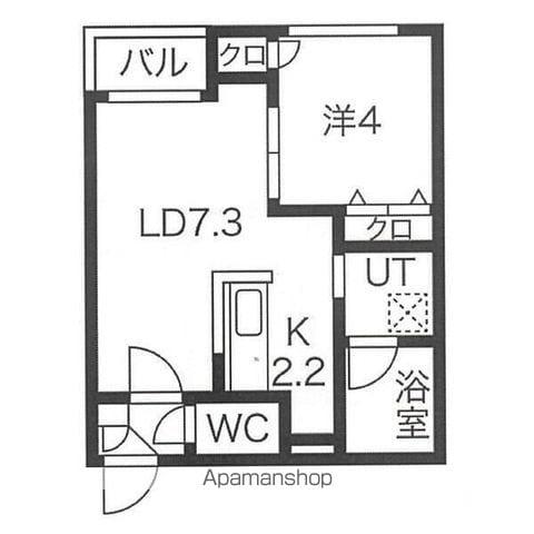 アズールⅥ(1LDK/5階)の間取り写真