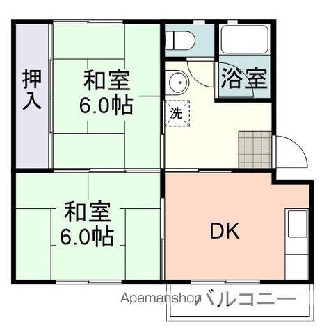 松富団地3号棟(2DK/5階)の間取り写真