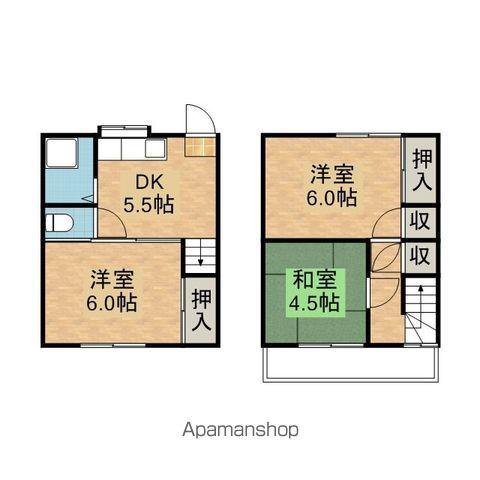 カーペンターハウス6号館(3DK/2階)の間取り写真