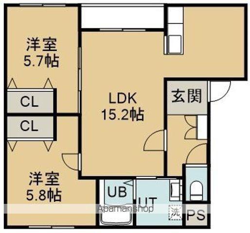 STELLA桔梗(2LDK/2階)の間取り写真