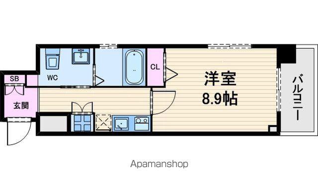 ディナスティ松屋町Ⅱ(1K/11階)の間取り写真