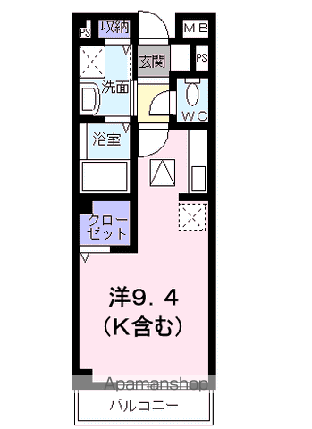 リフティー松ヶ端(ワンルーム/1階)の間取り写真