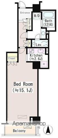 恵比寿ガーデンテラス弐番館(1K/7階)の間取り写真