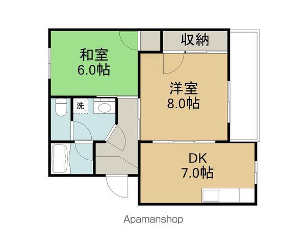 フラワーマンション(2DK/1階)の間取り写真