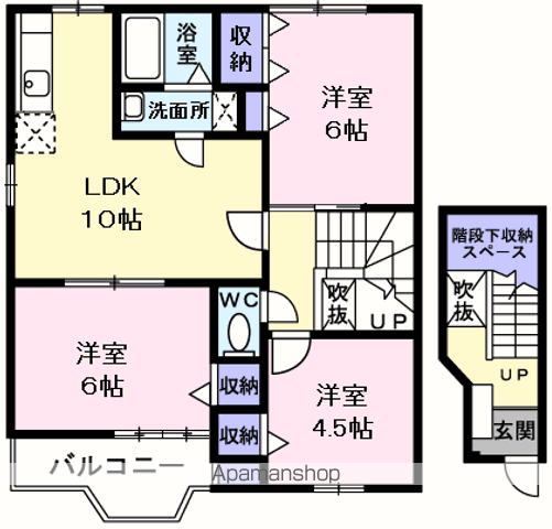 サンパティーク・ロジュマン(3LDK/2階)の間取り写真