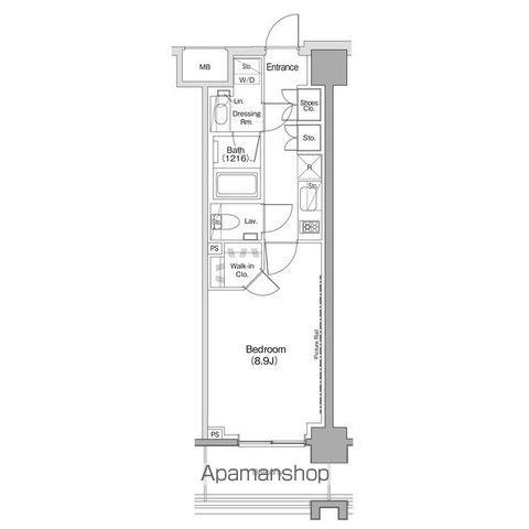 ヴェール・クレール大崎(1K/5階)の間取り写真