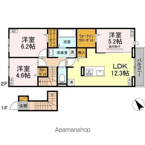 YAMAJUII(3LDK/2階)の間取り写真