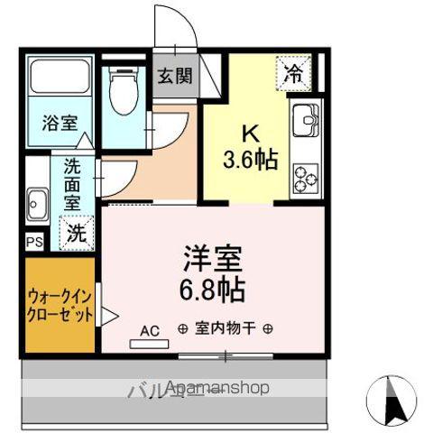 グリーンヒル二重堀(1K/3階)の間取り写真