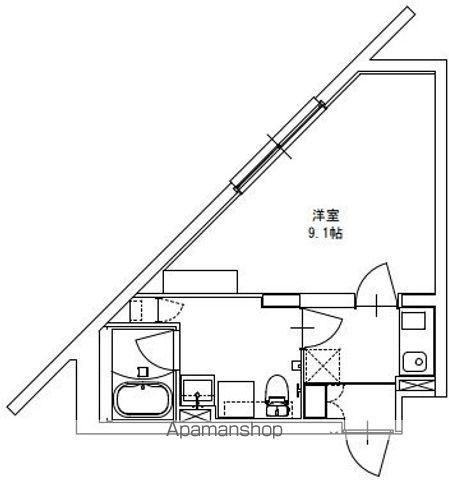 BARK LANE KAMINOGE(1K/2階)の間取り写真