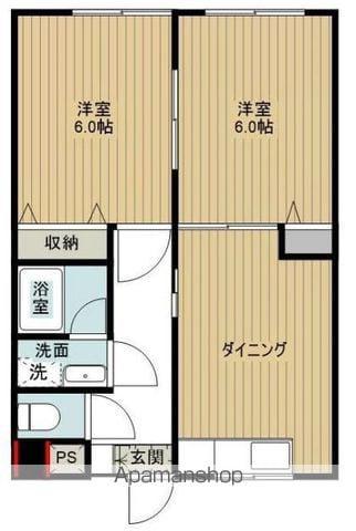 松本マンション5(2DK/4階)の間取り写真