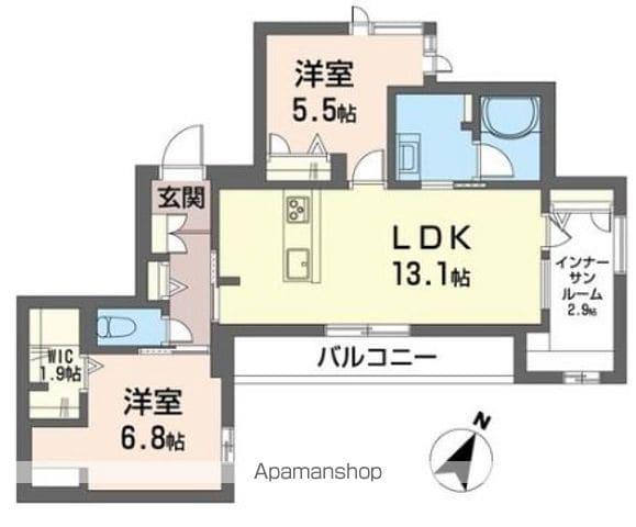ディ クオーレ(2LDK/3階)の間取り写真