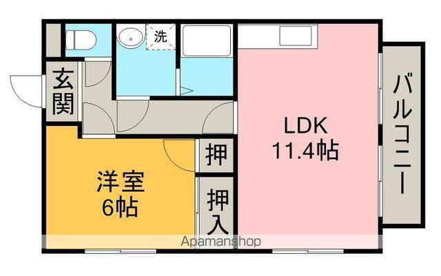 コーポラスカメリア(1LDK/1階)の間取り写真