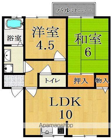 ファミイユ(2LDK/1階)の間取り写真