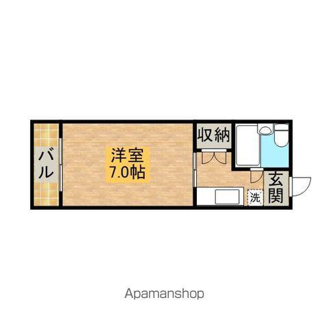 フォレストビュー西片江(1K/2階)の間取り写真