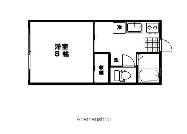 アメニティタウンB(1K/1階)の間取り写真