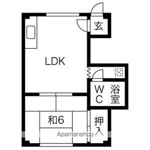 A COURT(1DK/2階)の間取り写真