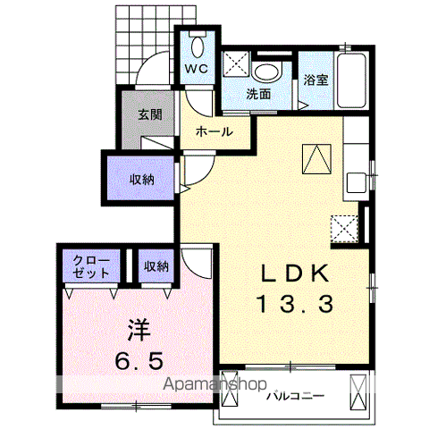 ディアコートⅡ(1LDK/1階)の間取り写真